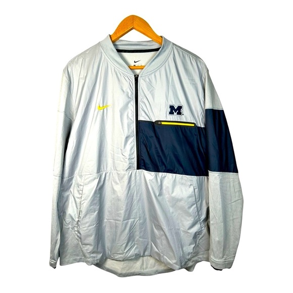 Michigan Wolverines Nike Dri Fit 1/2 Zip Jacket Mens XXL Gray - Picture 11 of 11